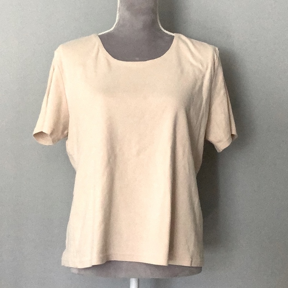 All cotton tan knit top, size L